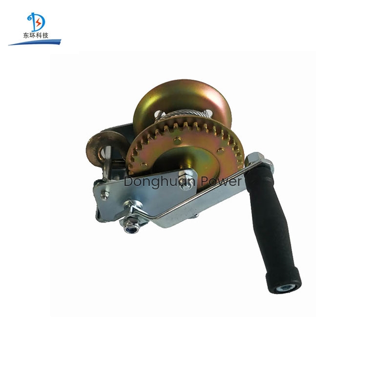 High Quality For Different Size Wire Rope Manual Winch With Automatic Brake Hand Winch