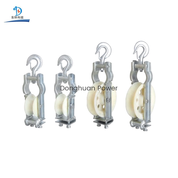Skyward and Hooked Conductor Wire Rope Pulley Stringing Sitting and Hanging Type Dual-Use Stringing Block